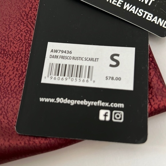 90 Degrees by Reflex Lux Rustic Scarlet Hi Rise Ankle Leggings Smal… - Picture 2 of 8